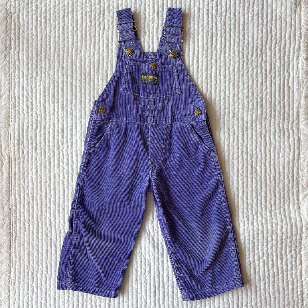 ヴィンテージ　OSHKOSH　紫　コーデュロイ　オーバーオール