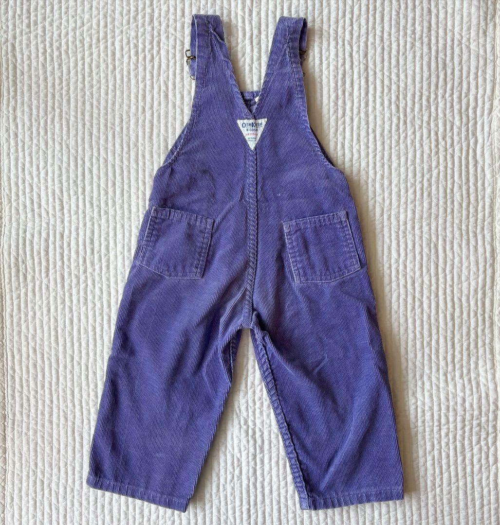 ヴィンテージ　OSHKOSH　紫　コーデュロイ　オーバーオール