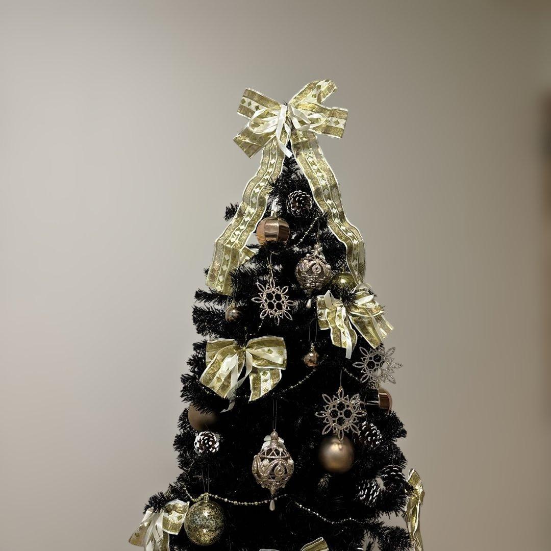 LED クリスマスツリー　150cm ゴールド　ブラック　ツリー