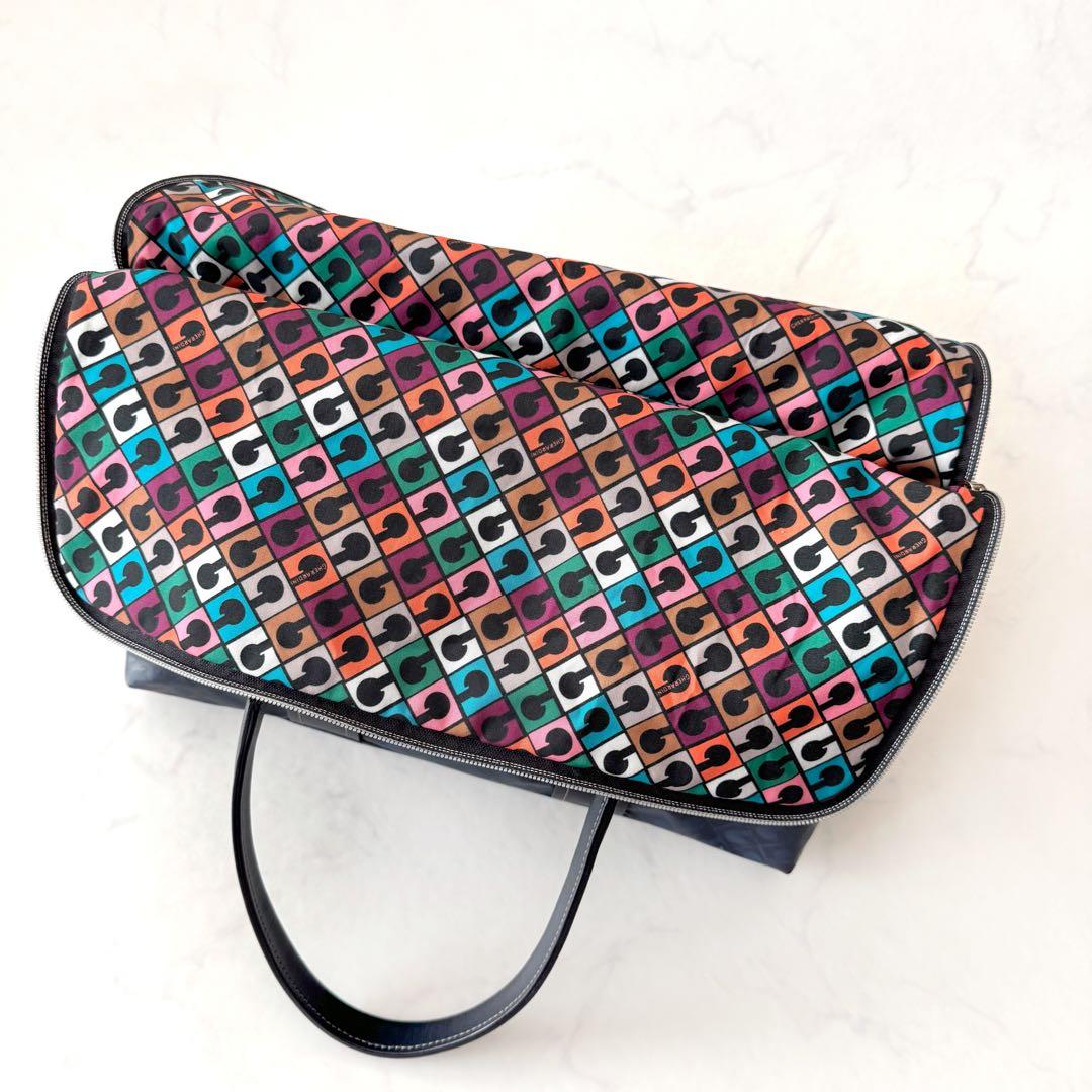 ゲラルディーニ　ソフティ トート　ハンドバッグ ロゴ総柄 ナイロン　マルチカラー