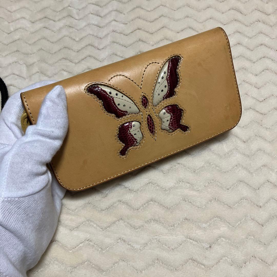 KC.s ケーシーズ　レザーロングウォレット　バイカーズウォレット　バタフライ