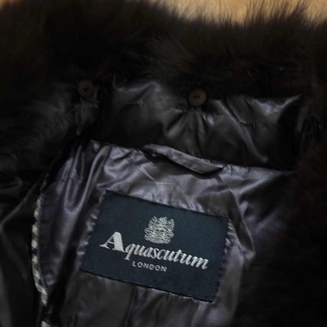 新品同様　15号 高級　大きいサイズ　アクアスキュータム　ダウン　ロングコート