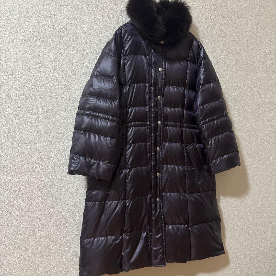 新品同様　15号 高級　大きいサイズ　アクアスキュータム　ダウン　ロングコート