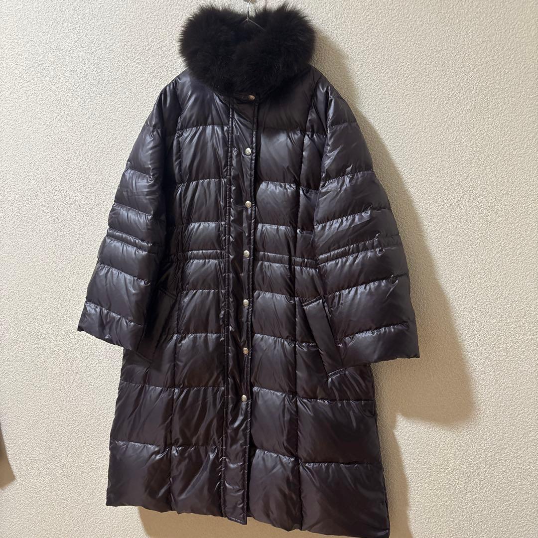 新品同様　15号 高級　大きいサイズ　アクアスキュータム　ダウン　ロングコート