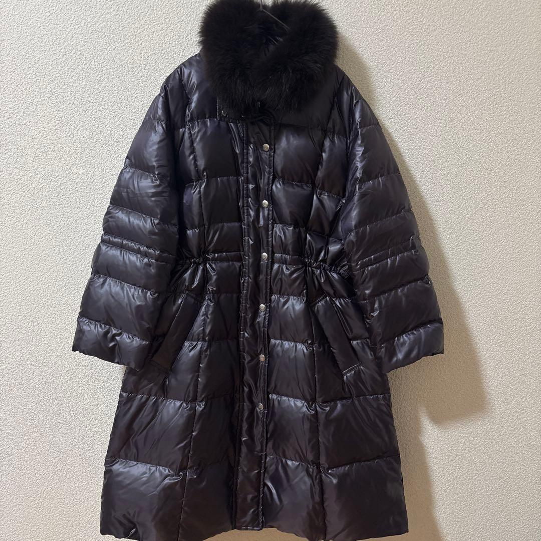 新品同様　15号 高級　大きいサイズ　アクアスキュータム　ダウン　ロングコート