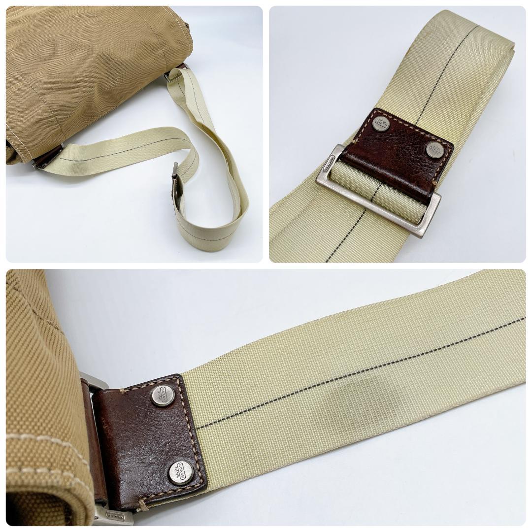 COACH キャンバス A4可能 メッセンジャーバッグ　ベージュ e768