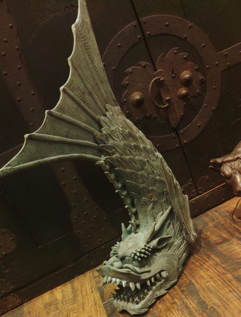 鯱　シャチホコ　古銅製　骨董　アンティーク　ミ10