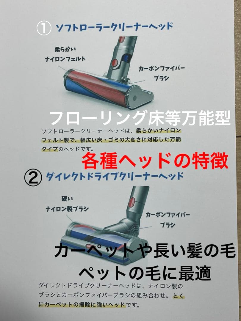 ダイソン④V10SV12 新品パイプ　２タイプヘッドから選択　交換フィルター付