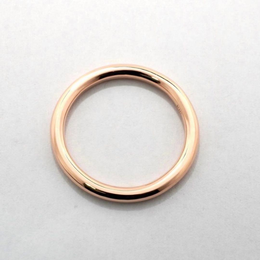 未使用 K18 ピンクゴールド 丸線リング 指輪 金 ゴールド9号