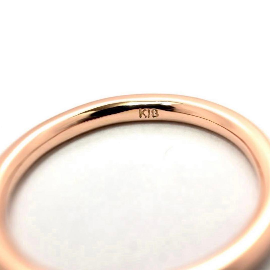 未使用 K18 ピンクゴールド 丸線リング 指輪 金 ゴールド9号
