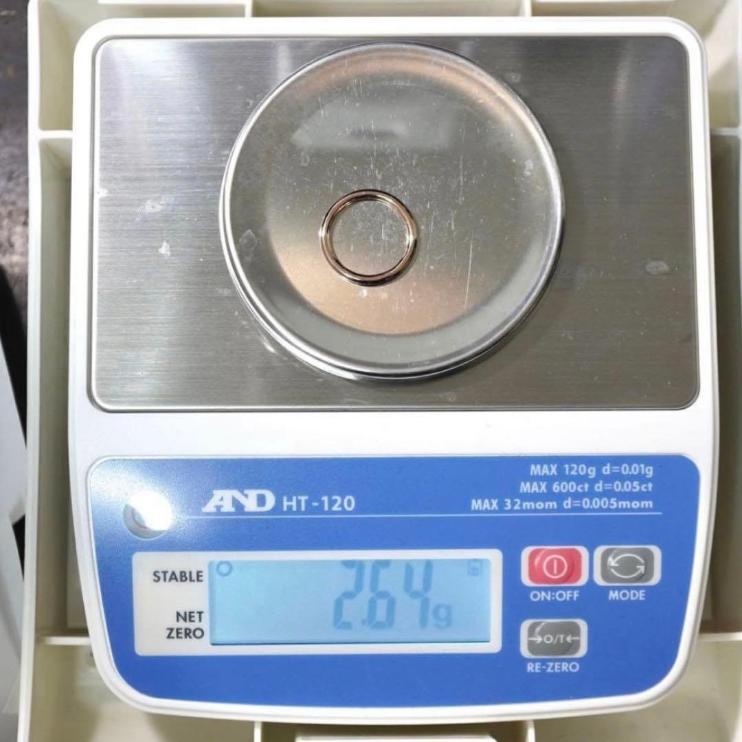 未使用 K18 ピンクゴールド 丸線リング 指輪 金 ゴールド9号