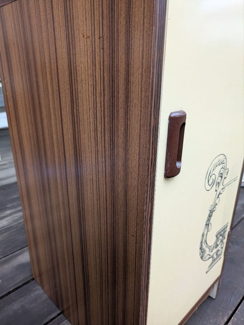 昭和レトロ 木製レコードラック　木製キャビネット　電話台　古道具 古家具