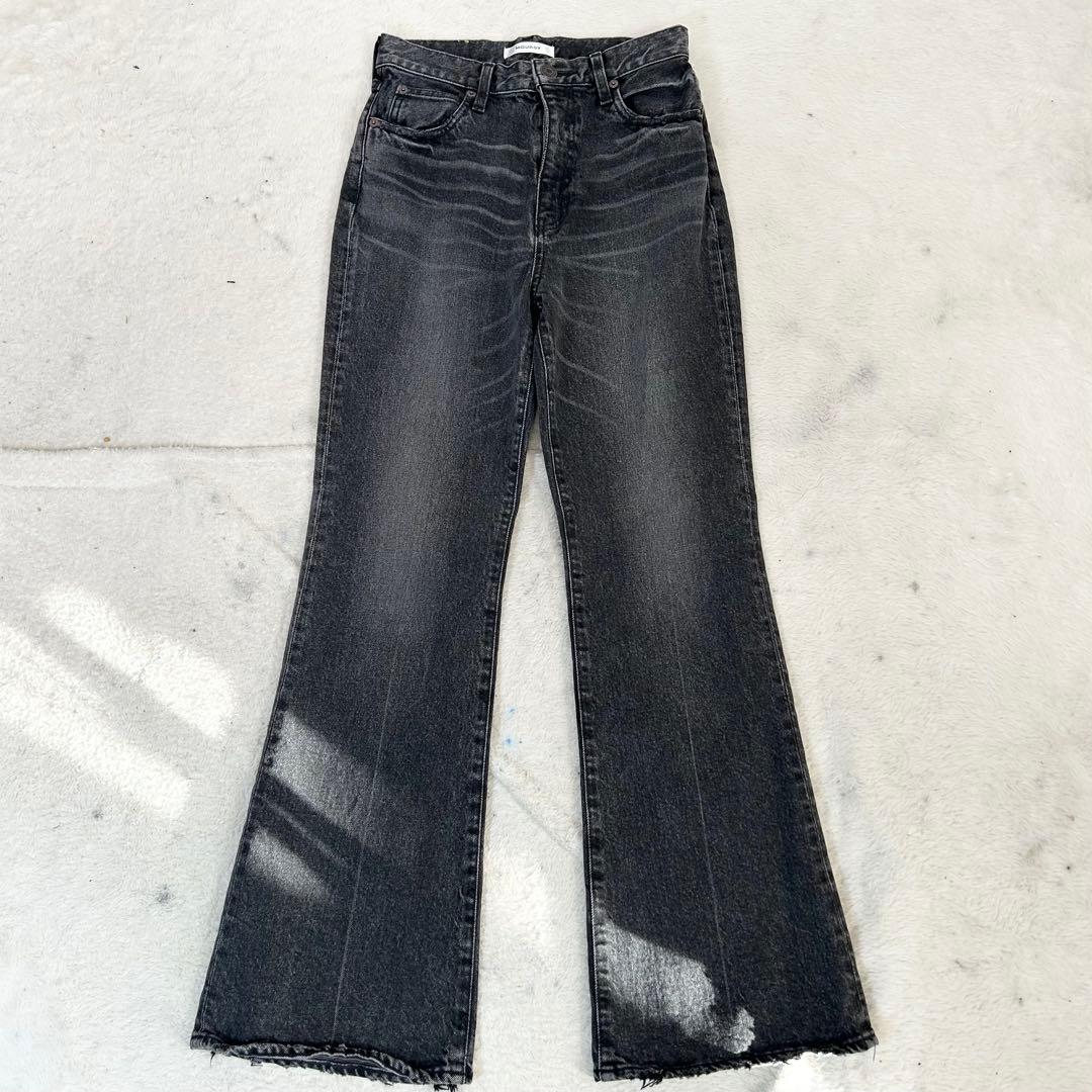 美品❗️MOUSSY MVS BLACK FLARE 27インチ ブラックデニム