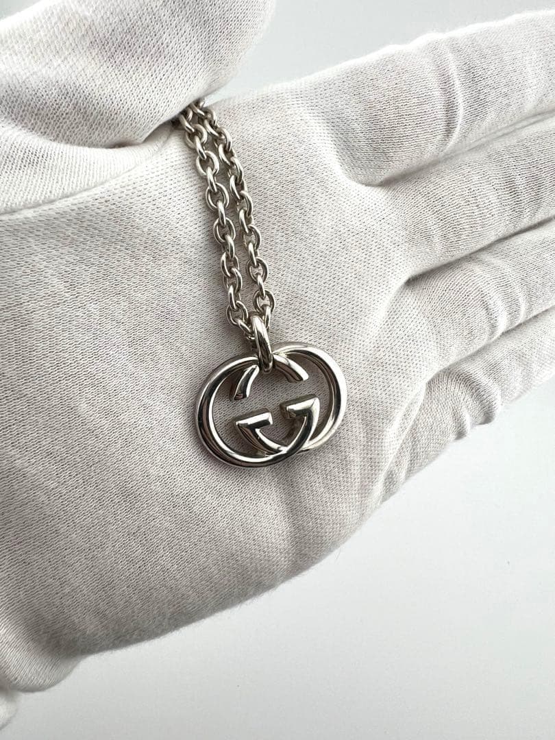 GUCCI グッチ インターロッキング ネックレス シルバー 小キズあり