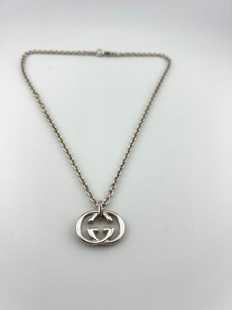 GUCCI グッチ インターロッキング ネックレス シルバー 小キズあり