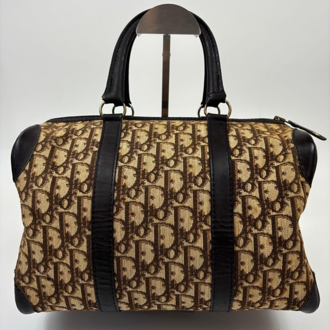 クリスチャンディオール ミニボストンバッグ　トロッター柄　ゴールド金具