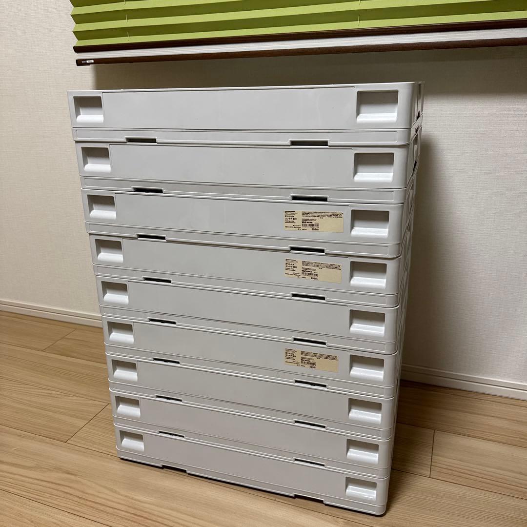 無印良品 折りたたみコンテナ 窓付 ホワイトグレー 50L 5個セット おまけ②