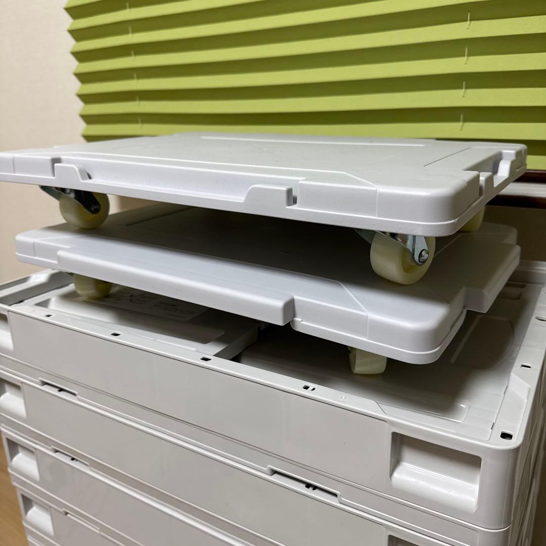 無印良品 折りたたみコンテナ 窓付 ホワイトグレー 50L 5個セット おまけ②