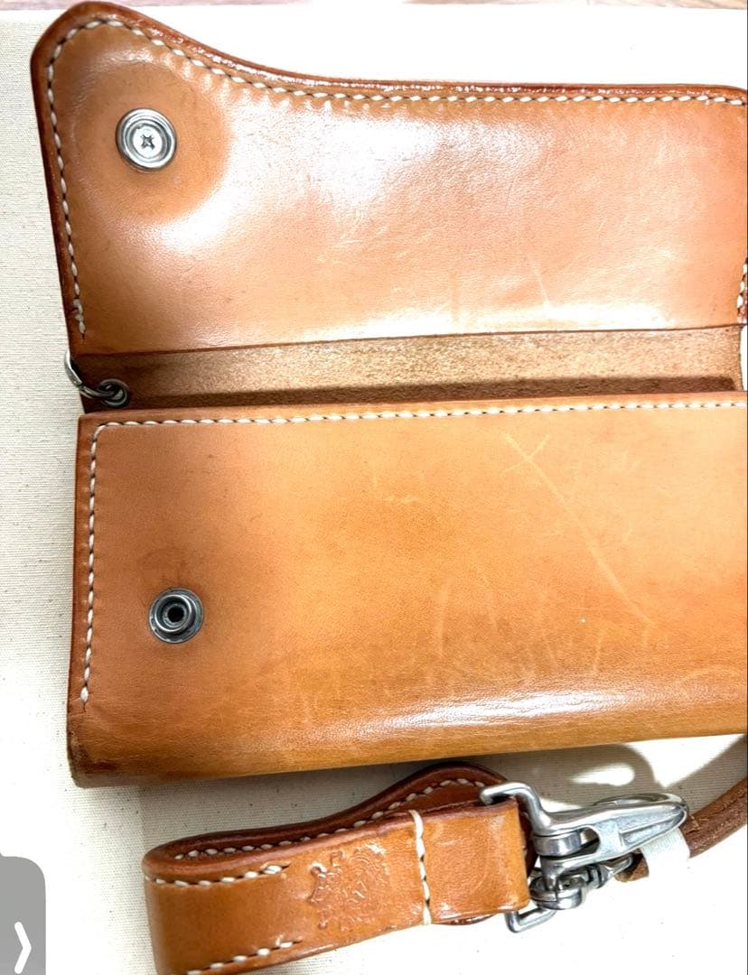 ビーズ屋公ちゃん☆ブラウンレザー☆長財布☆美品☆USED!