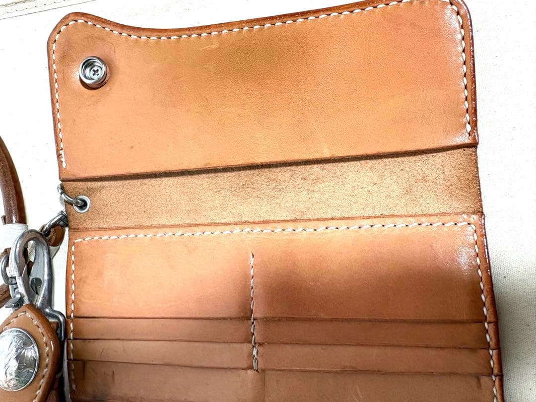 ビーズ屋公ちゃん☆ブラウンレザー☆長財布☆美品☆USED!