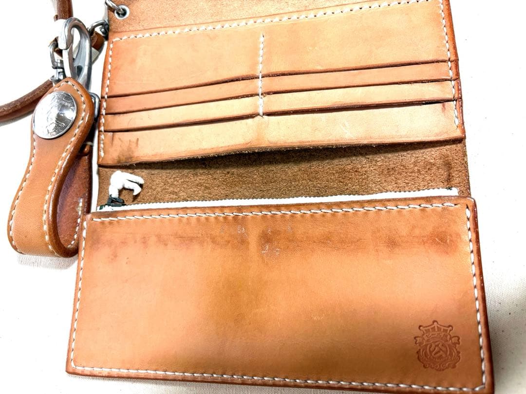 ビーズ屋公ちゃん☆ブラウンレザー☆長財布☆美品☆USED!