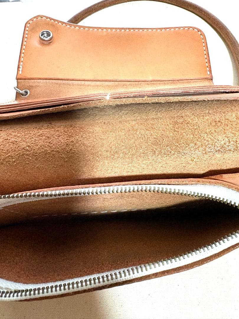 ビーズ屋公ちゃん☆ブラウンレザー☆長財布☆美品☆USED!