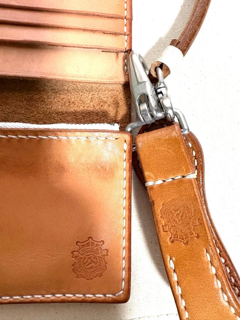 ビーズ屋公ちゃん☆ブラウンレザー☆長財布☆美品☆USED!