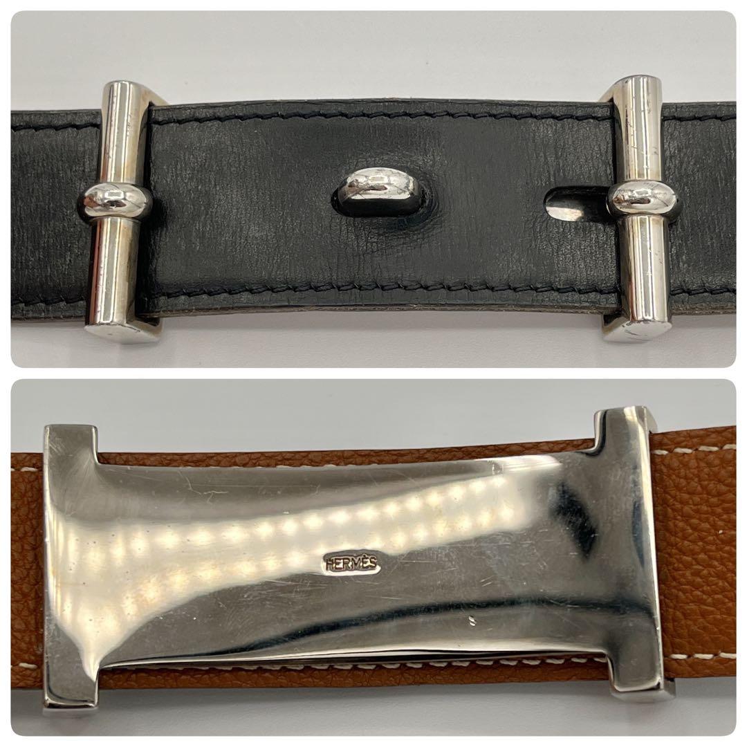 HERMES エルメス　ベルト　ブラック ボックスカーフ　レザー　□R刻印