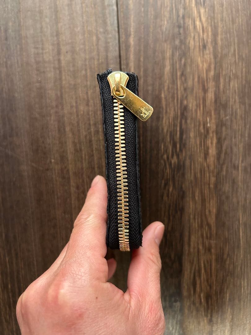 たけるページ　クロコダイル　ポロサス　ブラック　コンパクトウォレット