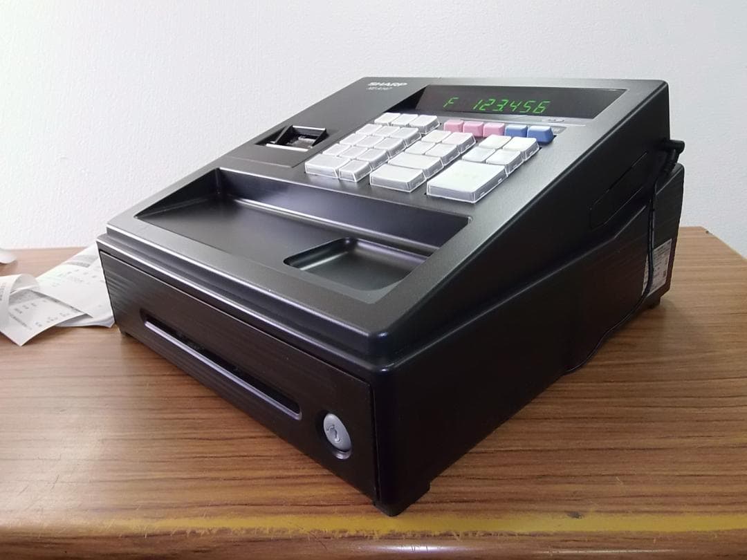 22年製美品人気の黒128設定無料シャープインボイスレジスターXE-A147