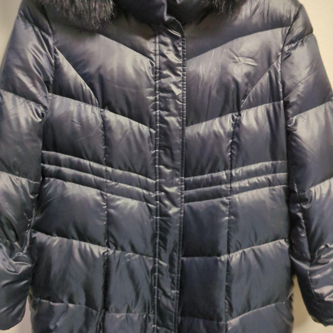 INDIVI ダウンコート　フード　 ブルーフォックス 大きいサイズ XL 42