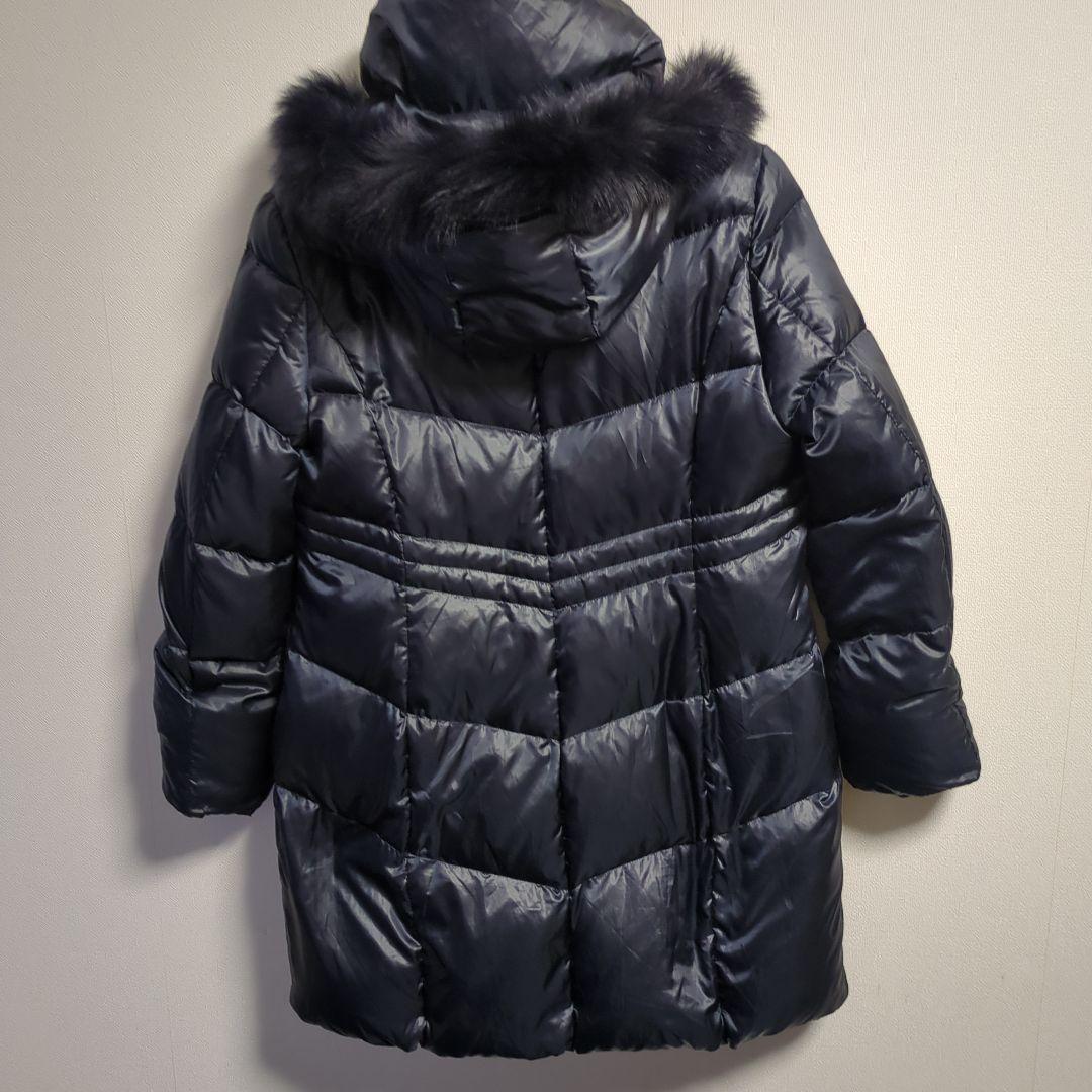 INDIVI ダウンコート　フード　 ブルーフォックス 大きいサイズ XL 42