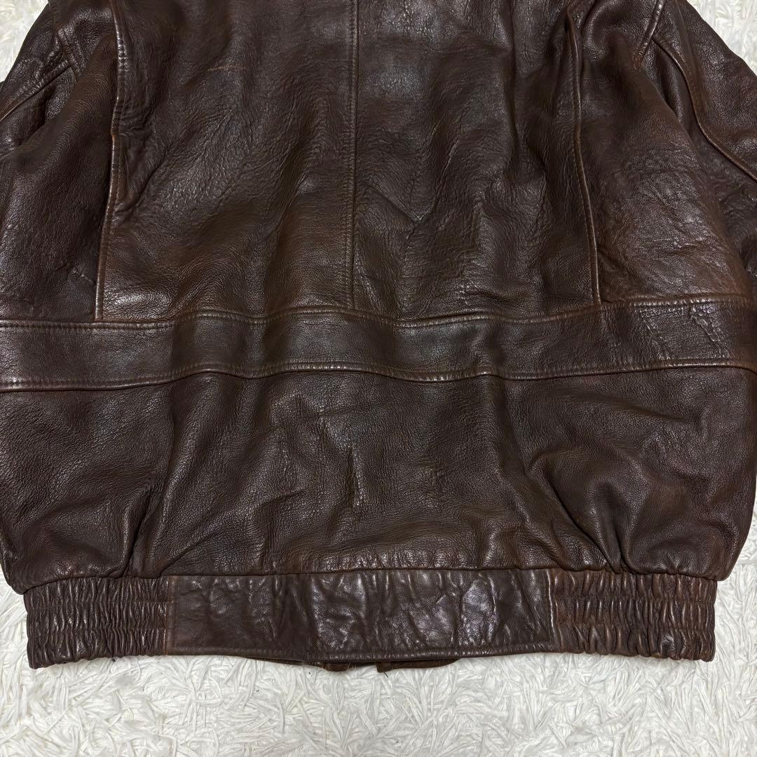 ぱとらっしゅ 様90s】 G-1 A-2フライトレザージャケット ブラウン 4L