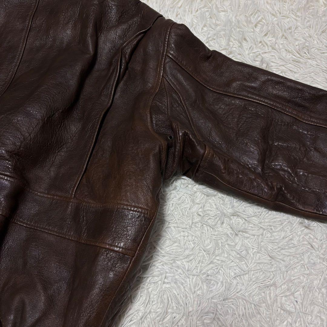 ぱとらっしゅ 様90s】 G-1 A-2フライトレザージャケット ブラウン 4L