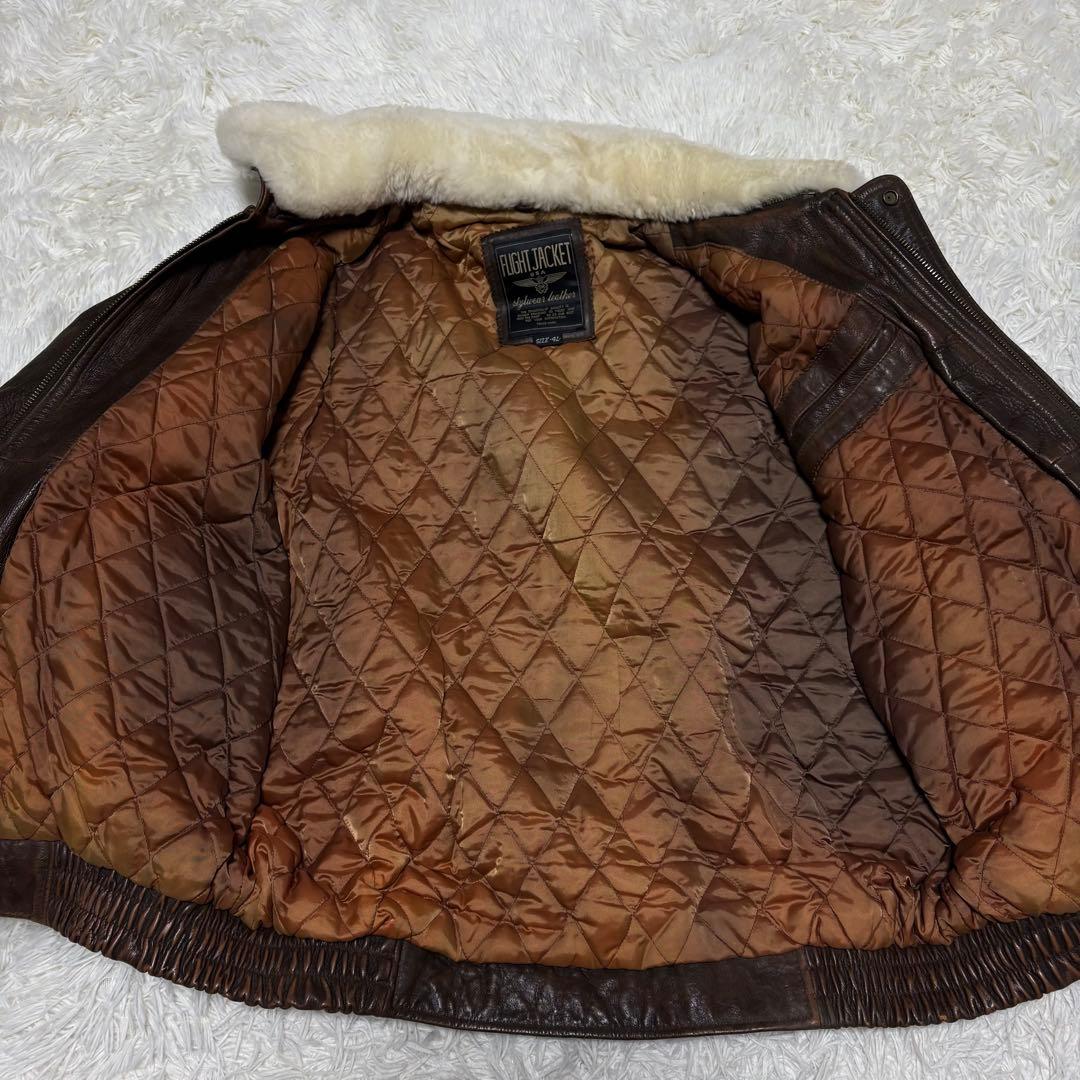 ぱとらっしゅ 様90s】 G-1 A-2フライトレザージャケット ブラウン 4L