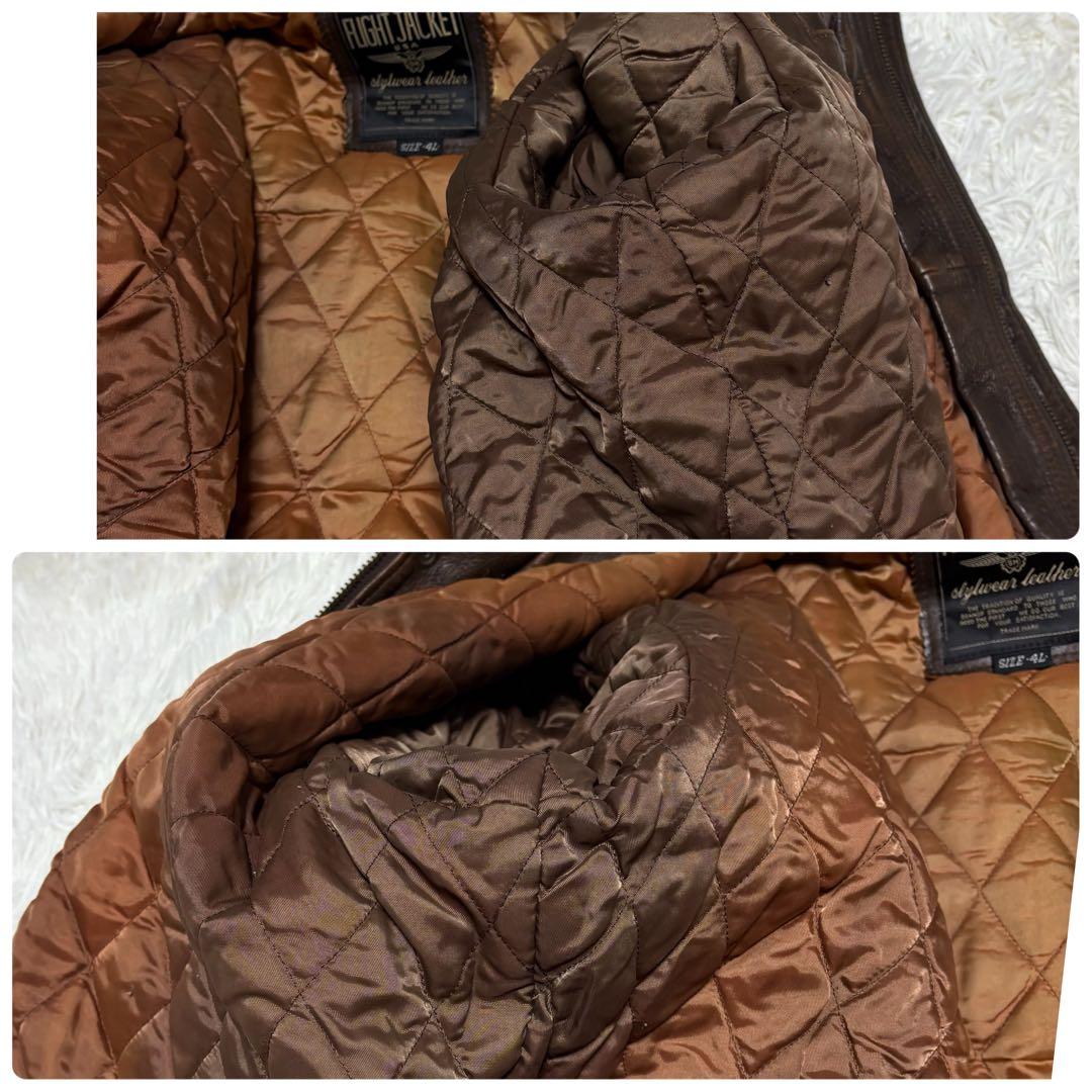 ぱとらっしゅ 様90s】 G-1 A-2フライトレザージャケット ブラウン 4L