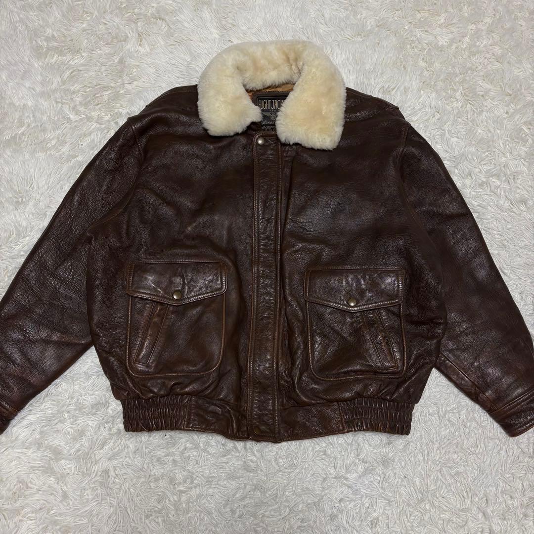 ぱとらっしゅ 様90s】 G-1 A-2フライトレザージャケット ブラウン 4L