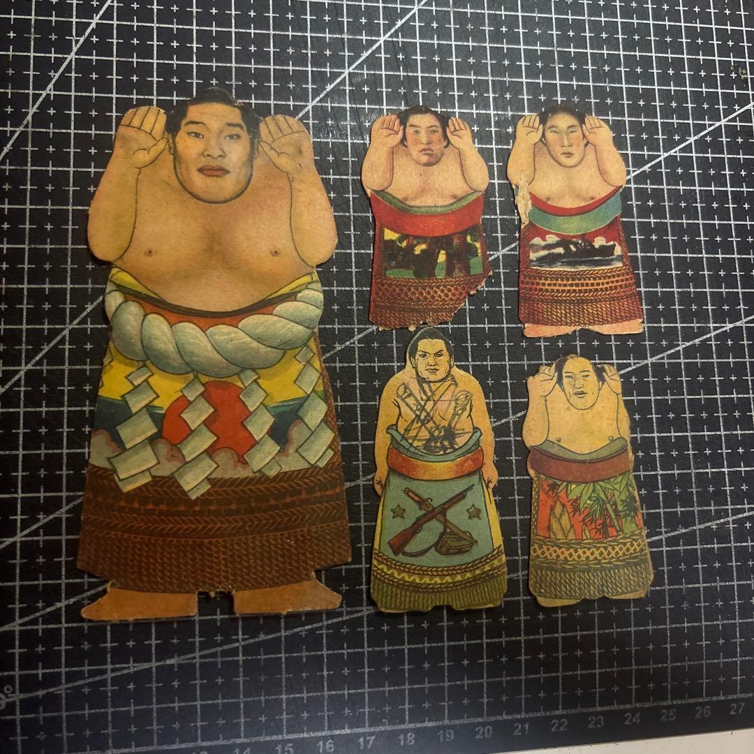 大相撲力 相撲人形 レア めんこ 面子 5枚セット