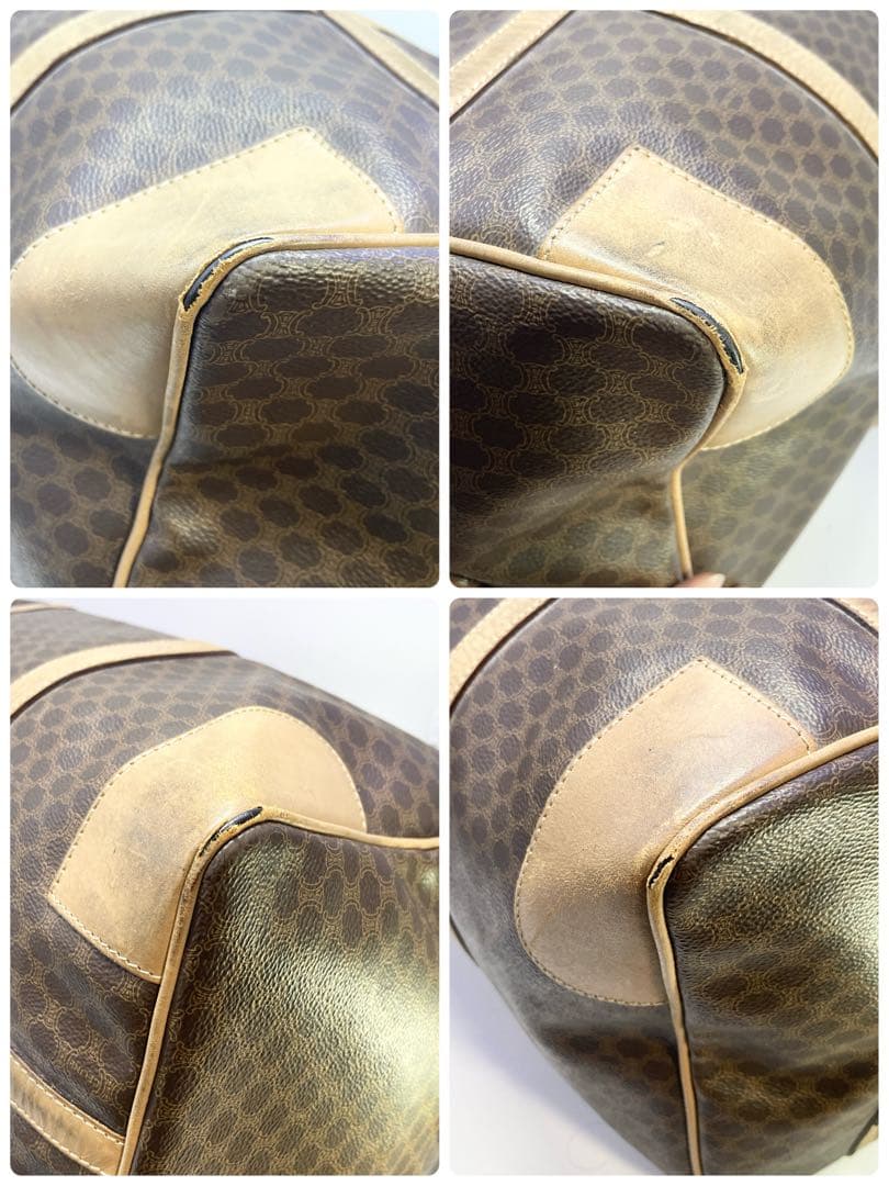 セリーヌ　ボストンバッグ　マカダム　ベージュ　ブラウン　大容量