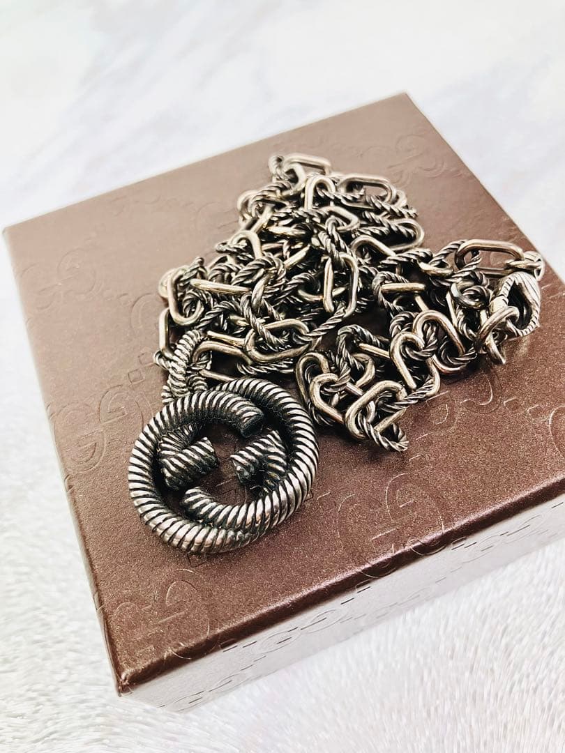 【超美品】GUCCI ツイストWGロゴ ネックレス ペンダント SV925