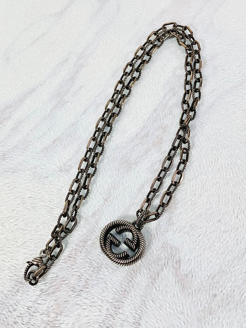 【超美品】GUCCI ツイストWGロゴ ネックレス ペンダント SV925