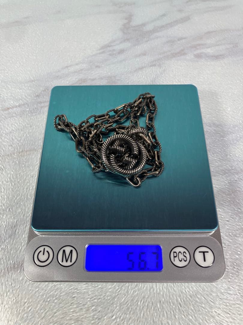 【超美品】GUCCI ツイストWGロゴ ネックレス ペンダント SV925