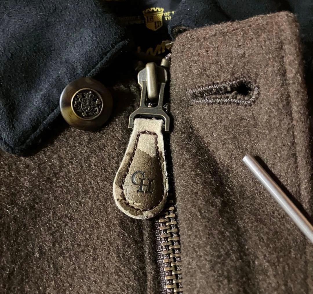 vintage Graham Hillハリントンジャケットウール調短丈ブラウンL