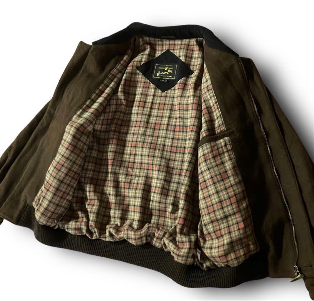 vintage Graham Hillハリントンジャケットウール調短丈ブラウンL