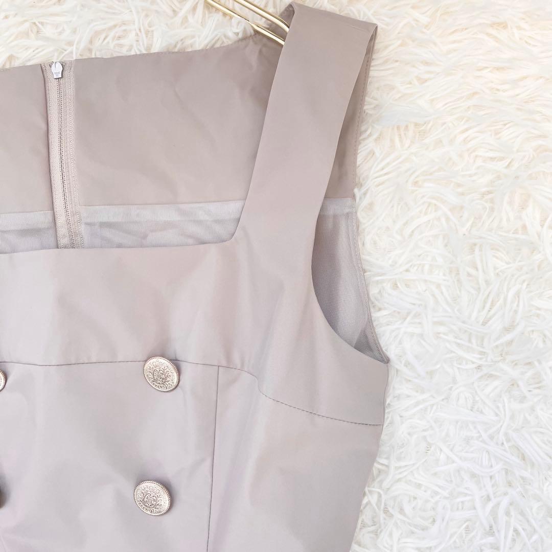 バニラ☆フォクシー ひざ丈ワンピース フレア 金ボタン ノースリーブ 40