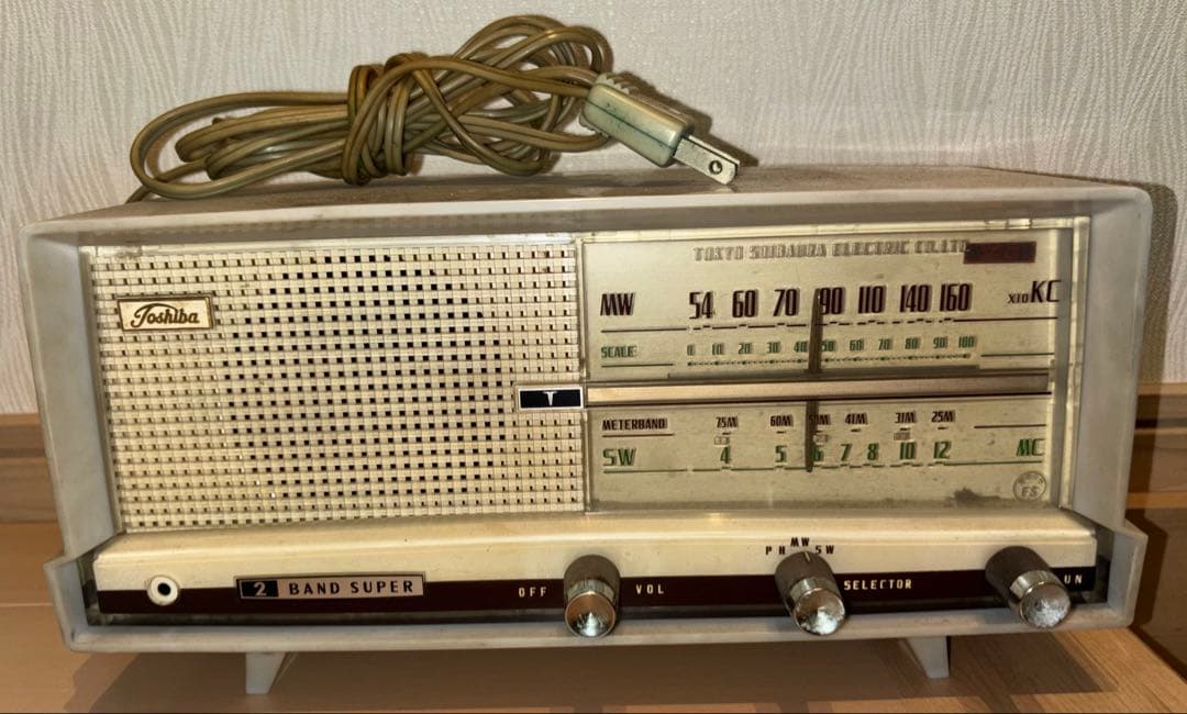 【昭和レトロ】東芝 真空管ラジオ かなりやFS 5UL-428【ジャンク扱い】