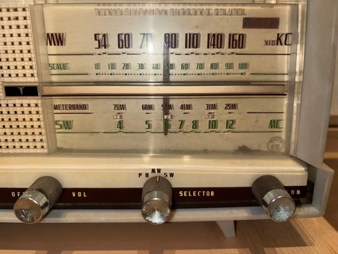 【昭和レトロ】東芝 真空管ラジオ かなりやFS 5UL-428【ジャンク扱い】