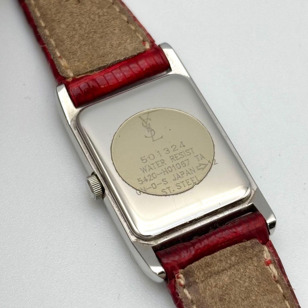 美品✨イヴサンローラン YSL レディース腕時計 レクタンギュラー 純正ベルト