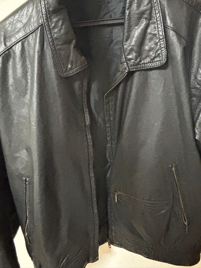 ジャケット・アウター VINTAGE COW LEATHER JACKET BLACK