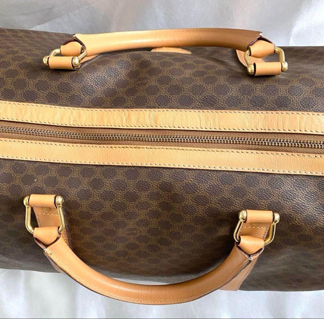 美品　CELINE セリーヌ マカダム柄 PVCレザー 大容量 ボストンバッグ